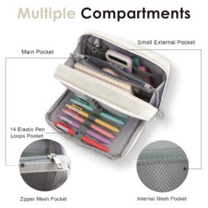 DAKIMOE Large Capacity Pencil Case with 5-Compartment,Versatile Blue Stationery Bag Pencil Pouch for Students,Teens & Adults,Perfect as Makeup Bag - Image 25