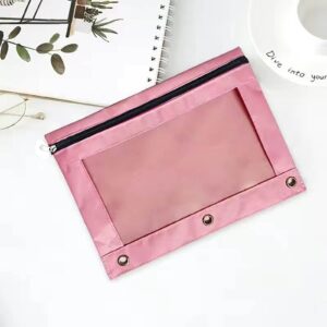 Yhmxh Oxford Cloth Pencil Cases with 3 Ring, Black - Image 22