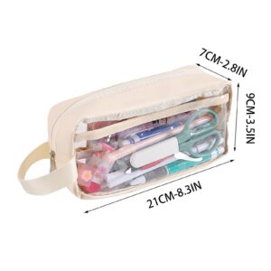 JMKQLZ Pencil Case, Big Capacity Clear Pencil Pouch Pen Bag with Zipper Closure, Cute Stationery Organizer Transparent Makeup Bag for Adult Office Supplies - Image 12