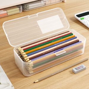 Lzobxe Plastic Pencil Box Extra Large Capacity, Clear - Image 37