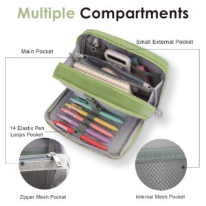 DAKIMOE Large Capacity Pencil Case with 5-Compartment,Versatile Blue Stationery Bag Pencil Pouch for Students,Teens & Adults,Perfect as Makeup Bag - Image 40