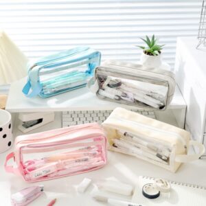 JMKQLZ Pencil Case, Big Capacity Clear Pencil Pouch Pen Bag with Zipper Closure, Cute Stationery Organizer Transparent Makeup Bag for Adult Office Supplies - Image 115