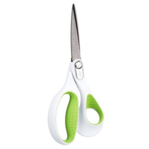 Westcott Carbo Titanium Straight Scissors, 8″, Straight, for Office, High School Educational Level, White 1-Count