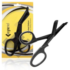 Cynamed Trauma Shears – Safety Medical Scissors with Blunt Tip and Serrated Blade – Tough and Durable Japanese Stainless Steel – Light and Comfortable Grip – Hospital, Nurse, EMT Tool
