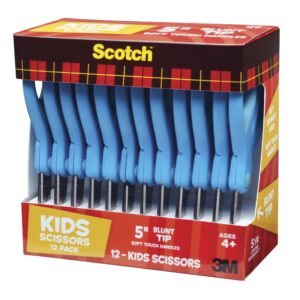 Scotch Blunt Tip Soft Grip Scissors, 5 Inches, Stainless Steel Blade, Pack of 12 - Image 1