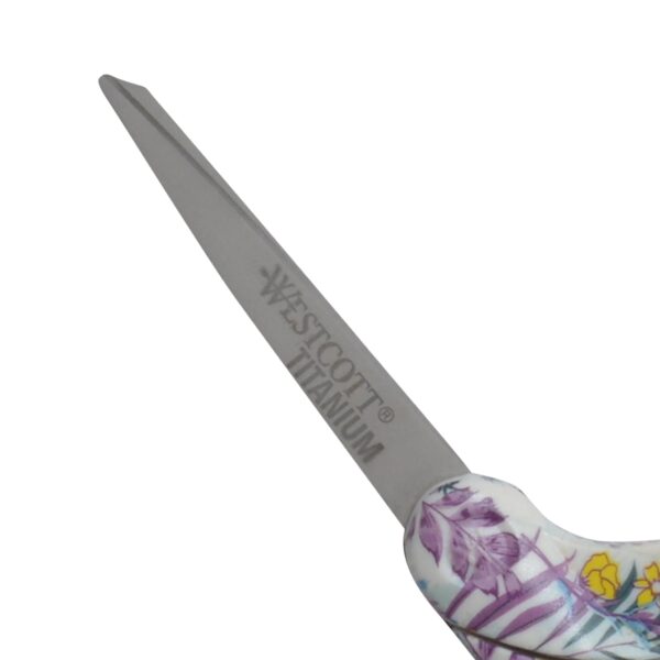 Westcott Sewing Scissors, 8″, Fashion, Titanium, Bent, Floral, Multicolor,1-Count