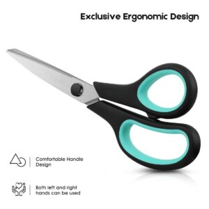 3-Pack 8″ Heavy Duty Scissors with Ultra Sharp Blades and Comfort Grip Handles – For Office, Sewing, Handcraft Workshop, Home and Crafts, Etc.