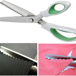 ZHUYING 2 pack Green Pinking Shears Comfort Grips Crafts Zig Zag Cut Sewing Scissors,Professional Handheld Dressmaking - Image 5