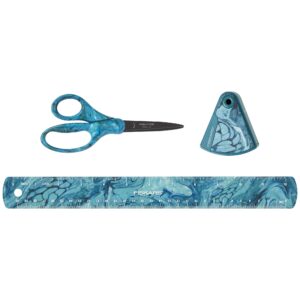 Fiskars Designer Student 3-Piece Set, Scissors, Ruler, Pencil Sharpener (Ages 12+) - Image 2