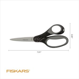Fiskars 7-inch Student Scissor Ages 12-14, Black Glitter, 1 Count, Middle School and Craft Scissors - Image 4