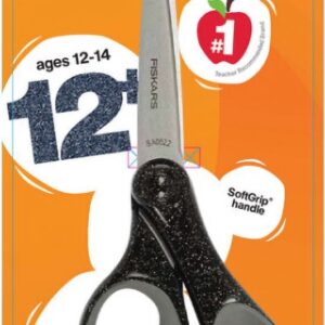 Fiskars 7-inch Student Scissor Ages 12-14, Black Glitter, 1 Count, Middle School and Craft Scissors - Image 7