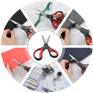 LIVINGO 8" Titanium Non-Stick Scissors, All Purpose for Office, 2 Pack Red Black - Image 5