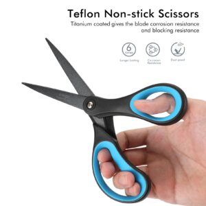 LIVINGO 8" Titanium Non-Stick Scissors, All Purpose for Office, 2 Pack Red Black - Image 23