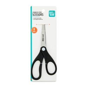 Pen+Gear 8-inch All-Purpose Stainless-Steel Scissors, Pointed, School Supplies, Black