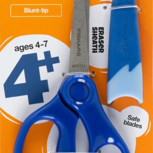Fiskars 5″ Blunt-tip Kids Scissor Ages 4-7, Blue