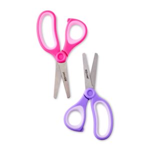 Pen+Gear 5-inch Blunt-tip Kids Scissors, Ages 4-7, School Supplies, 2-Pack, Purple and Pink - Image 3