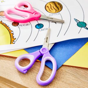 Pen+Gear 5-inch Blunt-tip Kids Scissors, Ages 4-7, School Supplies, 2-Pack, Purple and Pink - Image 4
