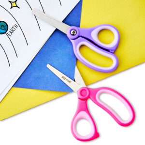 Pen+Gear 5-inch Blunt-tip Kids Scissors, Ages 4-7, School Supplies, 2-Pack, Purple and Pink - Image 6