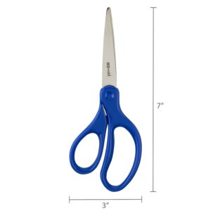 Pen+Gear 7-inch All-Purpose Stainless-Steel Scissors, Pointed, Ages 12 and Up, School Supplies, Blue - Image 4