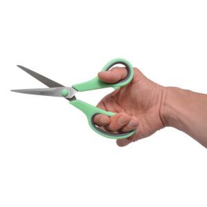 Westcott 8" Stainless Steel Soft Handle Straight Scissors, High School Education Level, Assorted Colors, Pack of 15 - Image 2