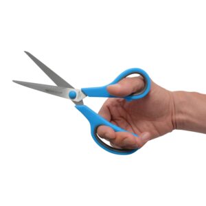 Westcott 8" Stainless Steel Soft Handle Straight Scissors, High School Education Level, Assorted Colors, Pack of 15 - Image 3