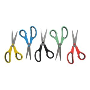 Westcott 8" Stainless Steel Soft Handle Straight Scissors, High School Education Level, Assorted Colors, Pack of 15 - Image 8