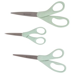 Westcott KleenEarth Rice Husks Recycled Scissors, for Craft, Blue, 3 Pack - Image 1