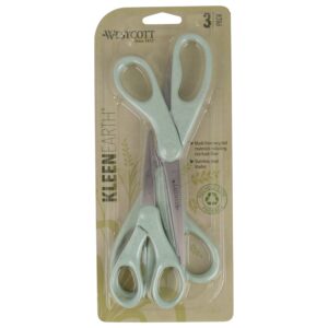 Westcott KleenEarth Rice Husks Recycled Scissors, for Craft, Blue, 3 Pack - Image 2