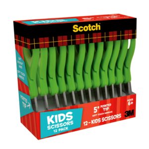 Scotch Soft Touch Kids Scissors, 5", Pointed Tip, Green, 12 Count - Image 6