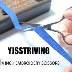 YJSStriving Small Embroidery Scissors 4 Inch Sharp Pointed Tip Precision Scissors Stainless Steel Detail Sewing Scissors for Yarn Thread Cutting, Needlework, Crafting, Sewing - Image 5