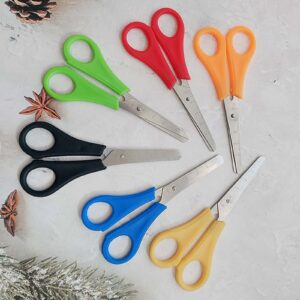 Zmeidao Scissors Bulk, Safety Blunt Tip Scissors, Non-Toxic Craft Scissors for Cutting Paper Craft Art Supplies, Color Random