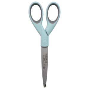 Westcott Sewing Scissors, Titanium, 7″, Micro-tip, for Craft, Light Blue, 1-Count