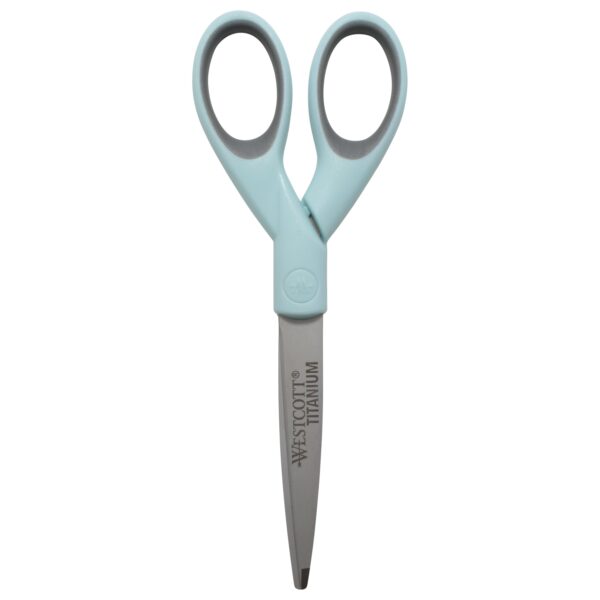 Westcott Sewing Scissors, Titanium, 7″, Micro-tip, for Craft, Light Blue, 1-Count