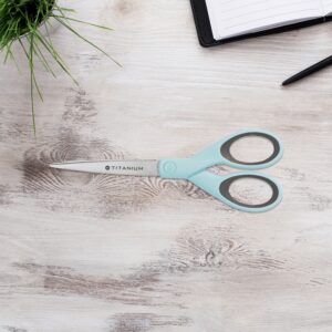 Westcott Sewing Scissors, Titanium, 7″, Micro-tip, for Craft, Light Blue, 1-Count
