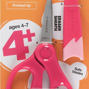 Fiskars Kids Scissors, 5", Pointed, School Supplies for Kids 4+, Pink - Image 3
