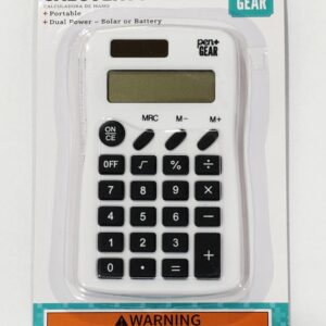 Pen+Gear Basic Calculator, 8-Digit Display Handheld Calculator, Portable , White Color, Elementary School - Image 6