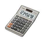 Casio MS-80BM 8 Digit Desktop Calculator, Cost/Sell/Margin, Brushed Nickel