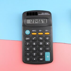 Back to School Supplies Under $1 Standard Calculator 12 Digit Basic Standard Calculators Mini Digital Desktop Calculator With 8-Digit LCD Display, Battery Solar Power Smart Calculator Pocket Size