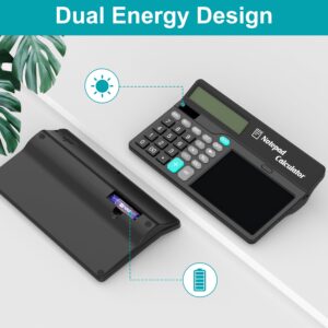 Tugau Calculators Desktop with Notepad 6 Inch Writing Tablet,12 Digits Large Display, Touch Comfortable Calculator Big Buttons, Support Solar and Battery for Office, School, Home & Business - Image 7