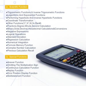 NEWYES Scientific Calculator with Graphing Function, 36X Pro Graphic Science Calculator for Middle and High School Supplies (Blue) - Image 6
