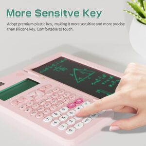 NEWYES 991ES MAX - 417 Function Rechargeable Scientific Calculator with Writing Tablet Notepad for Students, 4-Line MultiView Display, for Middle and High School Supplies(Pink) - Image 4
