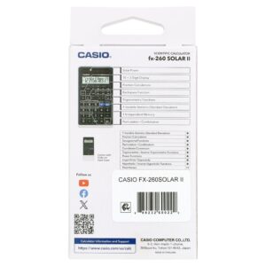 Casio FX- 260 Solar II Scientific Calculator for Elementary to High School, Black - Image 4