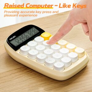 Deli Mechanical Switch Calculator with Battery, Large LCD Display, Big Buttons, Yellow - Image 4
