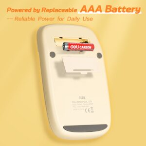 Deli Mechanical Switch Calculator with Battery, Large LCD Display, Big Buttons, Yellow - Image 5