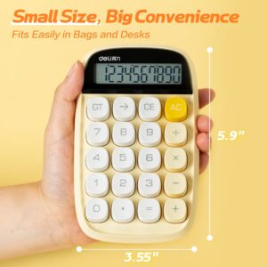 Deli Mechanical Switch Calculator with Battery, Large LCD Display, Big Buttons, Yellow - Image 8