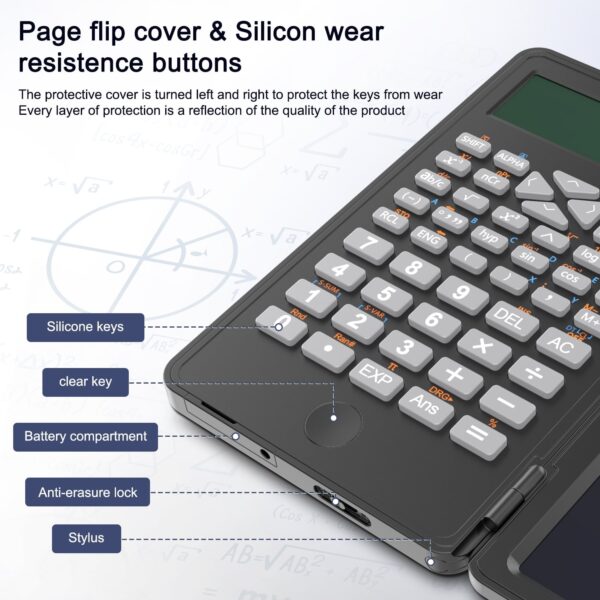 Desktop Calculator, Clear Large LCD 12-Digit Display, School Calculators with Dual Power Battery and Solar, Sensitive Big Buttons and Standard Function for School, Office, Home