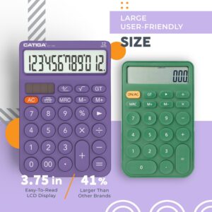 CATIGA CD-2786 Metal Desktop Calculator 12 Digit w/ Extra Large Display Standard Function (Pink) - Image 11