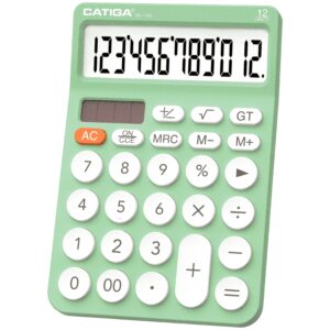 CATIGA CD-2786 Metal Desktop Calculator 12 Digit w/ Extra Large Display Standard Function (Pink) - Image 19
