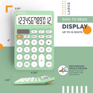 CATIGA CD-2786 Metal Desktop Calculator 12 Digit w/ Extra Large Display Standard Function (Pink) - Image 25