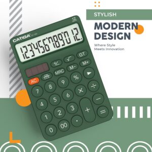 CATIGA CD-2786 Metal Desktop Calculator 12 Digit w/ Extra Large Display Standard Function (Pink) - Image 30